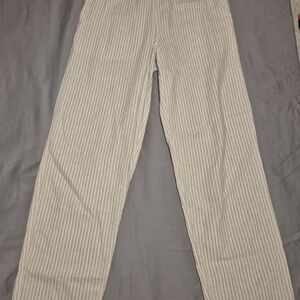 Old Navy Striped Cream Women Pant, Size Small In Tall